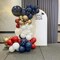 Red White Blue Balloons Arch Kit, Win Ruby Dark Red Navy Blue White Metallic Gold Balloons Garland with Confetti Balloons for Graduation Baseball Patriotic Boys Birthday Party Veterans Day Decorations